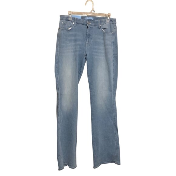 7 For All Man Kind Blair Kimmie Straight 32x34 Light Wash Blue Cottagecore - Picture 5 of 14